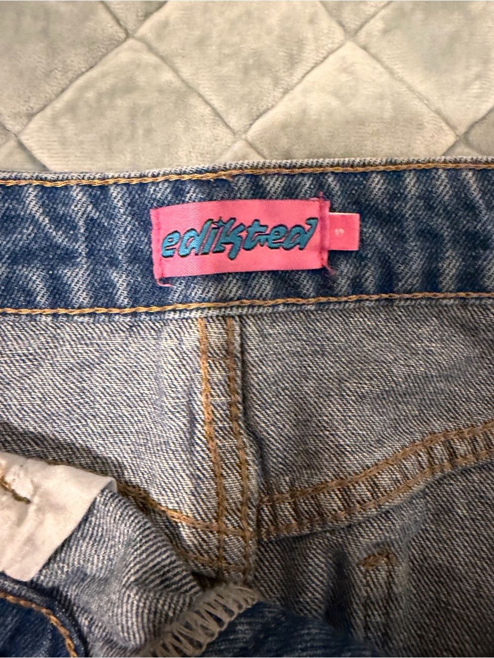 Edikted Denim Mini Skirt - size S - Picture 3 of 3